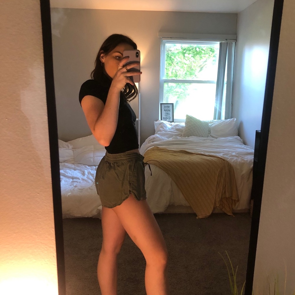 green shorts